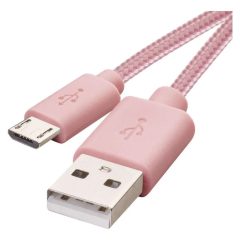   Töltő- és adatkábel USB-A 2.0 / micro USB-B 2.0, 1 m, rózsaszín (SM7006P)